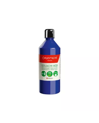 Gouache ECO 500ml , violet, bleu outremer, vert emeraude et vert