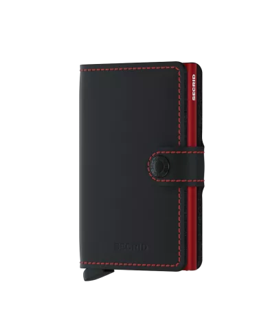 Secrid Porte-cartes de crédit en cuir Black & Red matte