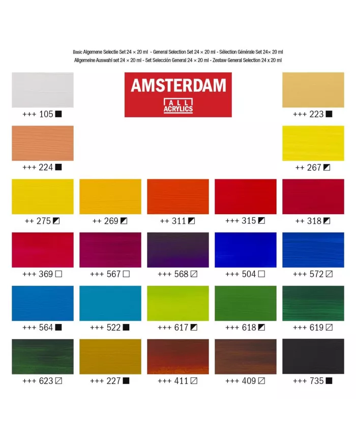Set Amsterdam acrylique 24x20ml