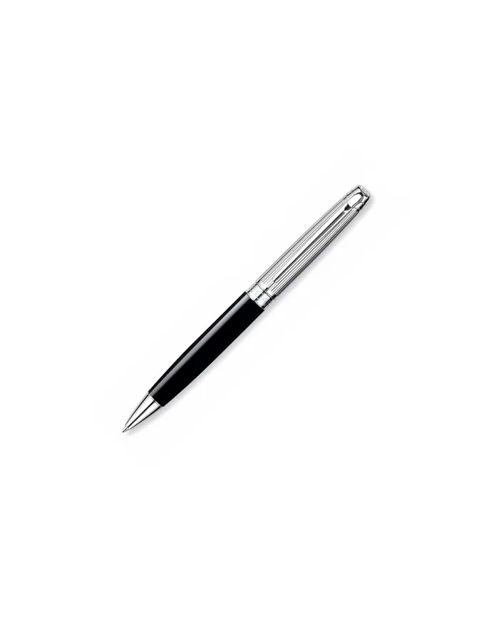 Stylo-bille Léman Bicolor Noir finition argentée rhodiée