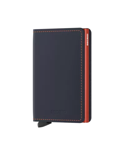 Secrid - Porte-cartes de crédit en cuir Slim nightblue & orange matte