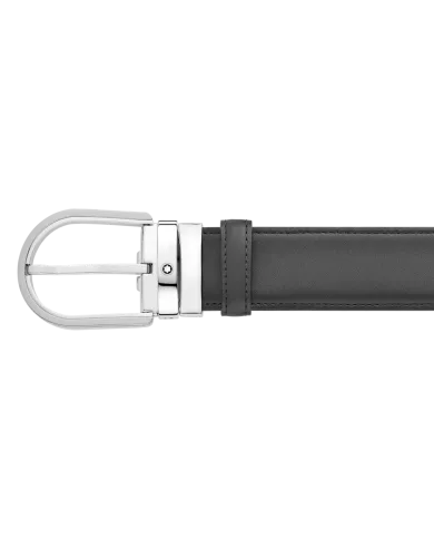 Ceinture à boucle fer à cheval de 35 mm en cuir gris