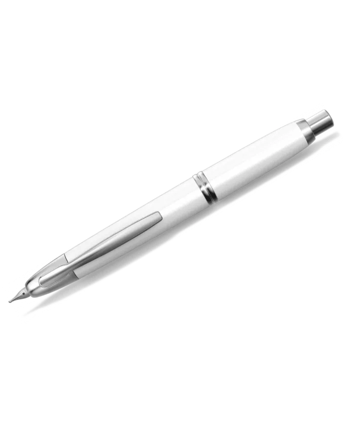 Pilot - Stylo-Plume Capless laque blanc finition rhodié, 3 tailles de bec F, M, B