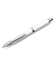 Pilot - Stylo-Plume Capless laque blanc finition rhodié, 3 tailles de bec F, M, B