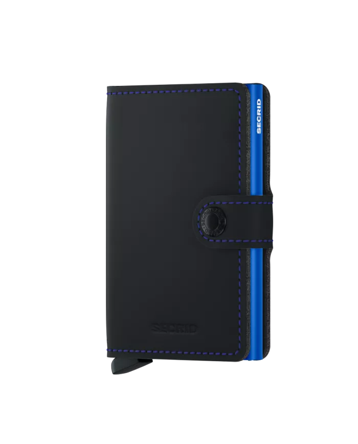 Secrid - Porte-cartes de crédit en cuir Matte Black-Blue