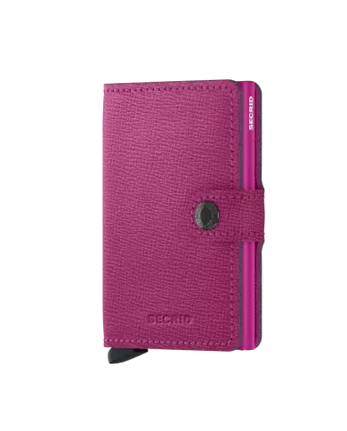 Secrid - Porte-cartes de crédit en cuir Crisple Fuchsia