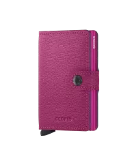 Secrid - Porte-cartes de crédit en cuir Crisple Fuchsia