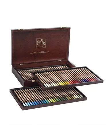 Coffret en bois de 84 crayons Pastel