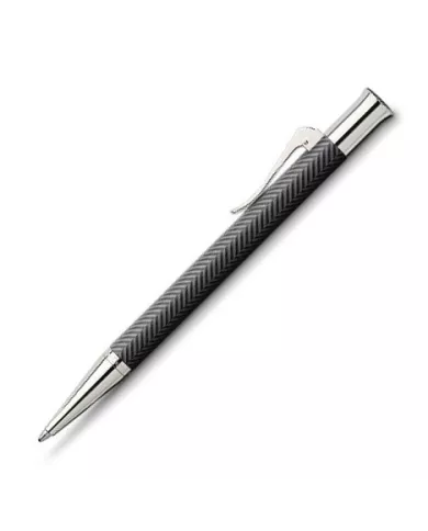 Graf von Faber-Castell - Stylo-bille Guilloché Ciselé finition plaqué rhodium