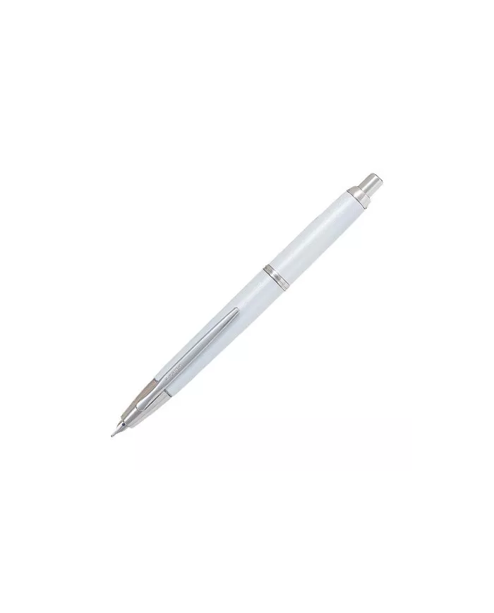 Pilot - Stylo-Plume Décimo laque blanc finition rhodié, 3 tailles de bec F, M, B