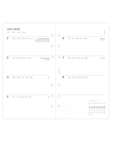 Recharge PERSONAL semaine sur 2 pages "Minimal" 2026