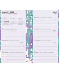 Recharge PERSONAL semaine sur 2 pages "Illustré Floral" 2026