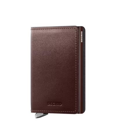 Secrid - Porte-cartes de crédit en cuir Slim DUSK brun foncé