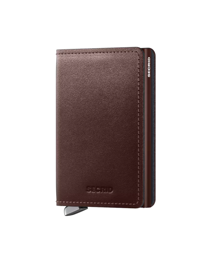 Secrid - Porte-cartes de crédit en cuir Slim DUSK brun foncé