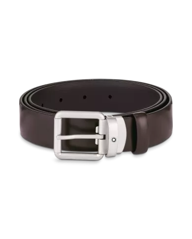 Ceinture en cuir marron brossé 30 mm