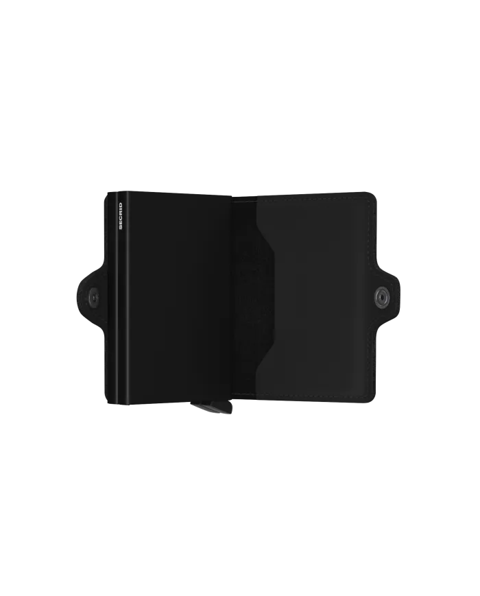 Secrid - Porte-cartes de crédit en cuir noir crisple