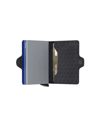 Secrid - Porte-cartes de crédit en cuir Optical Titanium Blue