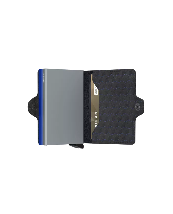 Secrid - Porte-cartes de crédit en cuir Optical Titanium Blue