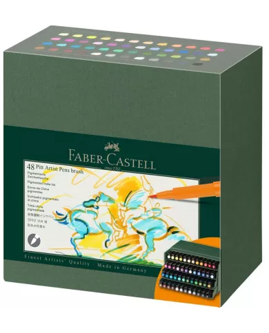 Box de feutres Pitt Artist atelier Faber Castell, assortiment de 48 pces