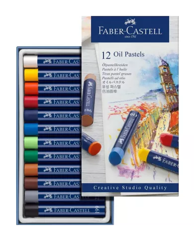 Boîte de pastels huile Faber castell, assortiment de 12 pces