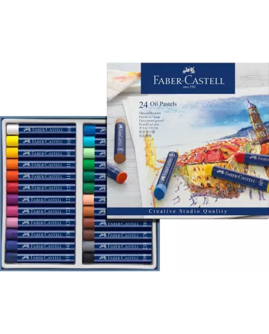 Boîte de pastels huile Faber castell, assortiment de 24 pces