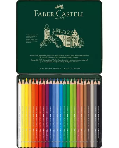 Boîte de crayons couleur aquarelle Faber-Castell 8202, assortiment de 24 pces