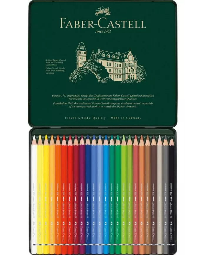 Boîte de crayons couleur aquarelle Faber-Castell 8202, assortiment de 24 pces