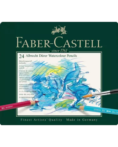 Boîte de crayons couleur aquarelle Faber-Castell 8202, assortiment de 24 pces