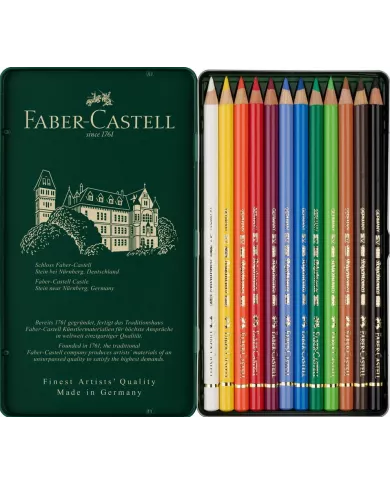 Boîte de crayons de couleur Faber Castell Polychromos 9210, assortiment de 12 pces