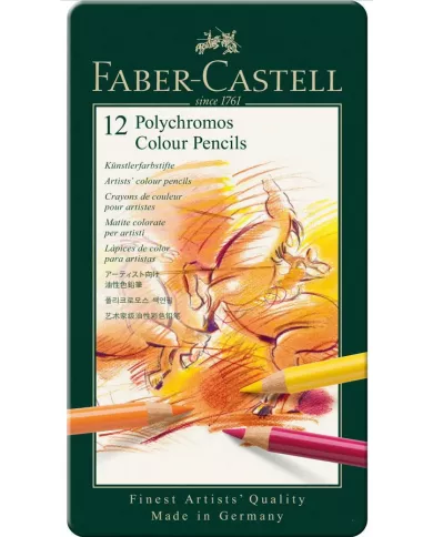 Boîte de crayons de couleur Faber Castell Polychromos 9210, assortiment de 12 pces