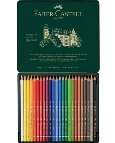 Boîte de crayons de couleur Faber Castell Polychromos 9212, assortiment de 24 pces