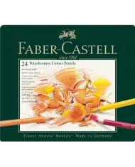 Boîte de crayons de couleur Faber Castell Polychromos 9212, assortiment de 24 pces