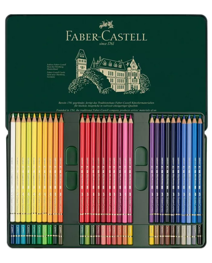 Boîte de crayons de couleur Faber Castell Polychromos, assortiment de  60 pces