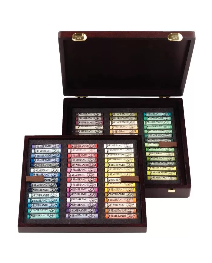 Coffret en bois Pastels tendres Sélection Paysage Professionnel | 90 Pastels Entiers