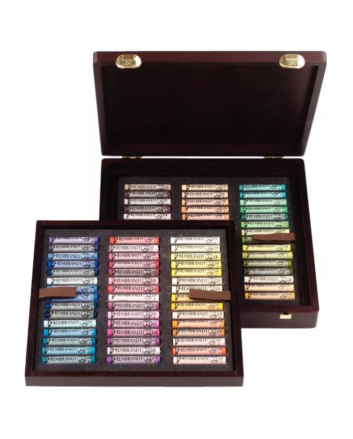 Coffret en bois Pastels tendres Sélection Portrait Professionnel | 90 Pastels entiers