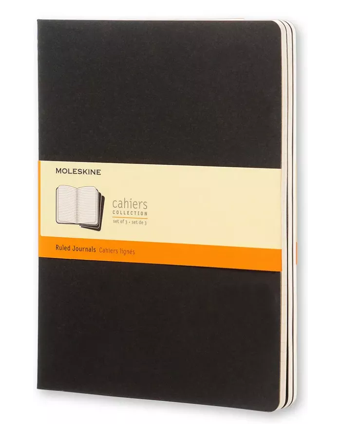 Carnet Moleskine noir - ligné - 3 pièces