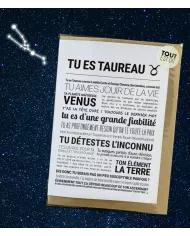Carte Tout Est Dit "Taureau"