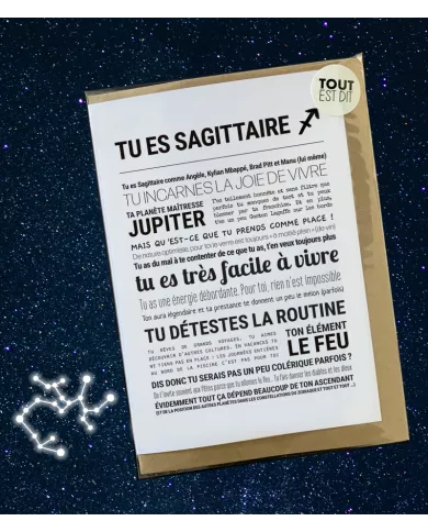 Carte Tout Est Dit "Sagitaire"