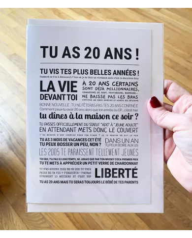 Carte Tout Est Dit "20 ans"