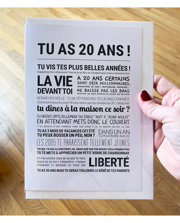 Carte Tout Est Dit "20 ans"