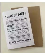 Carte Tout Est Dit "40 ans"