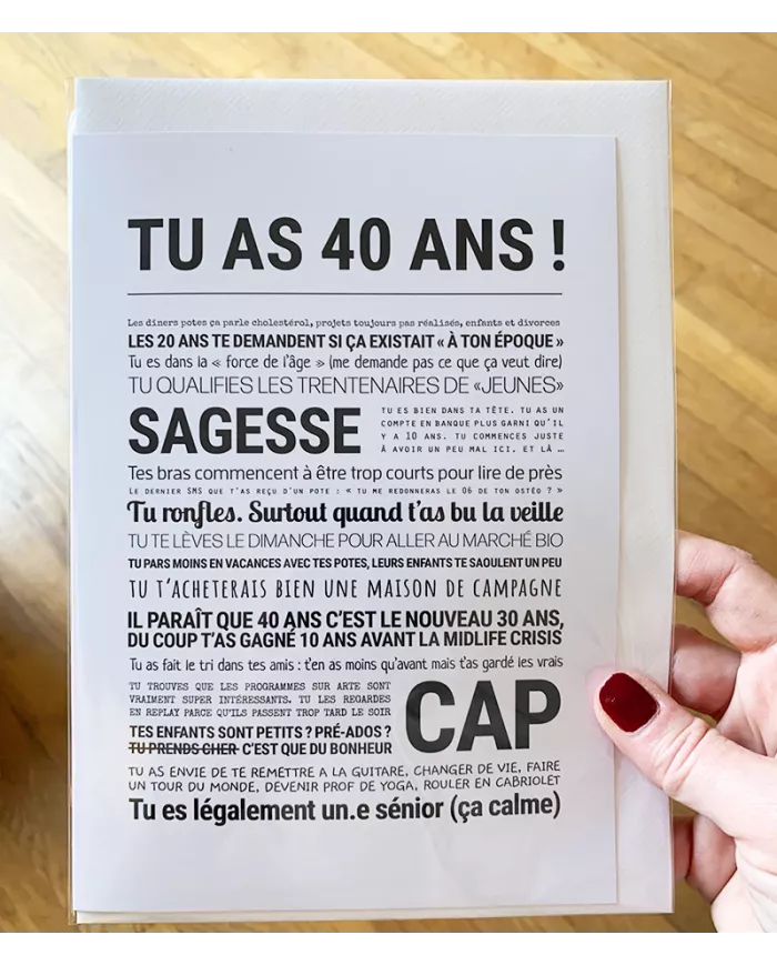 Carte Tout Est Dit "40 ans"