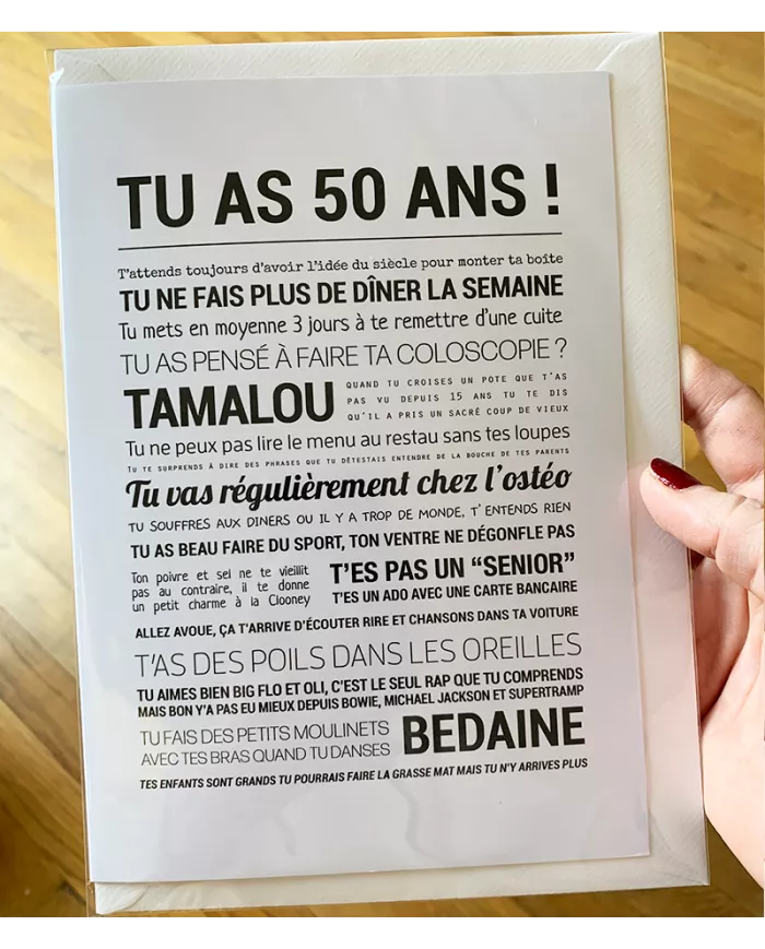 Carte Tout Est Dit "50 ans" homme