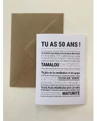 Carte Tout Est Dit "50 ans" homme