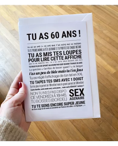 Carte Tout Est Dit "60 ans"