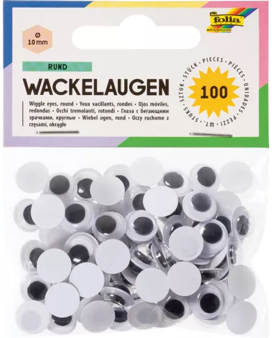 Yeux mobiles 10mm , 100 pcs