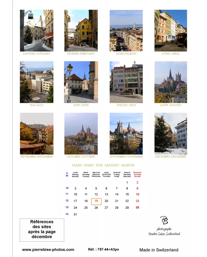 Calendrier A3 "Lausanne" 2025