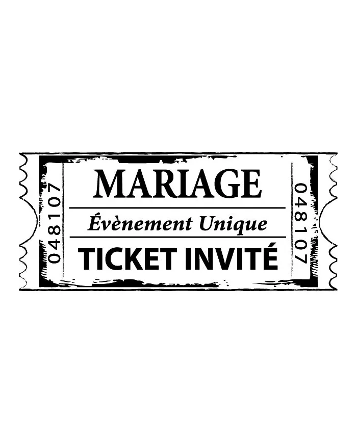 Tampon "Ticket Mariage"