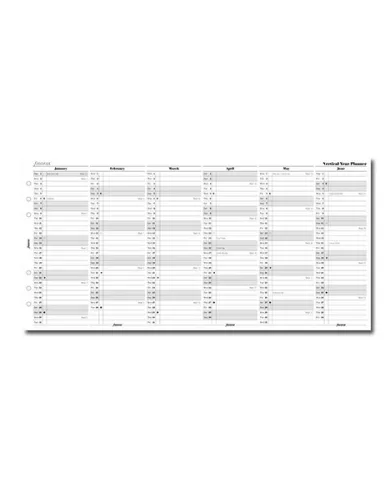 Filofax - Recharge A5 Planning vertical en anglais 2025 ou 2026