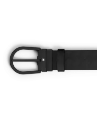 Ceinture à boucle fer à cheval de 35 mm en cuir gris moyen
